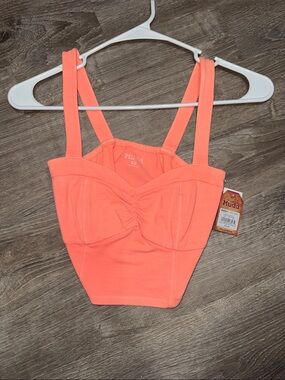 Mudd Coral Cropped Bustier Tank Top